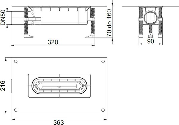 ACO ShowerDrain S+ corp rigolă liniară 36 cm 9010.51.21