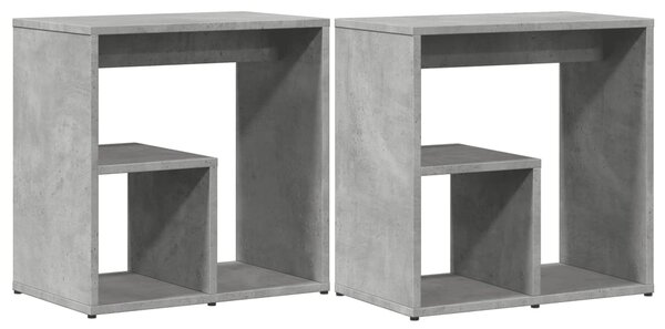 Masă laterală, 2 buc., gri beton, 50x30x50 cm, PAL