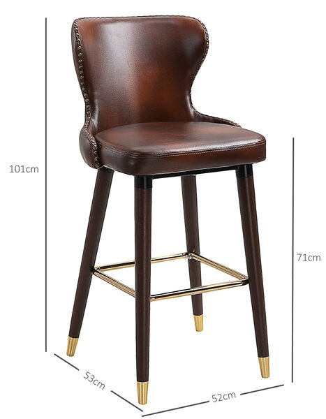 Set 2 scaune bar, stil industrial, 52x53x101cm, maro HOMCOM | Aosom Romania