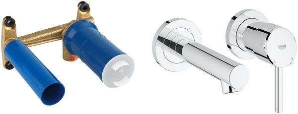 Set baterie lavoar Grohe Concetto 19575001, element ascuns al bateriei Grohe Eurostyle 23571000