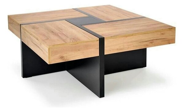 Masuta SEVILLA, negru/stejar craft, PAL, 100x100x47 cm