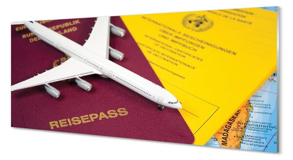 Panouri de sticlă Plane harta pașaport