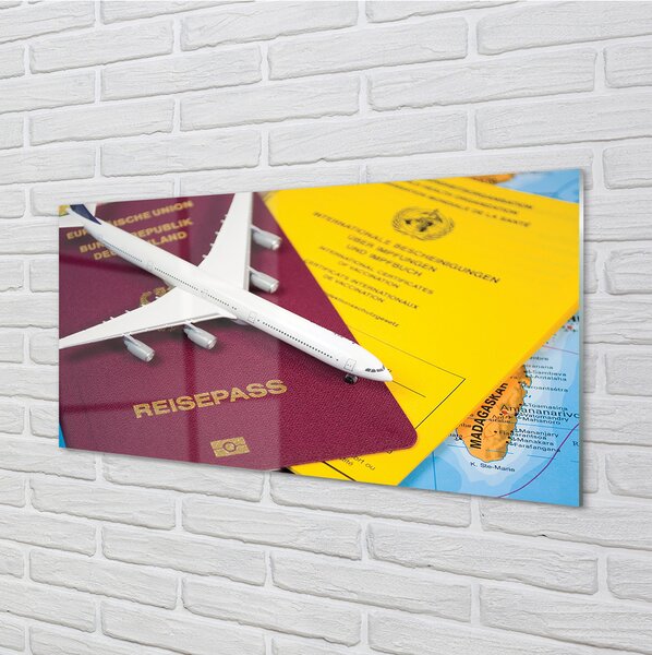 Panouri de sticlă Plane harta pașaport