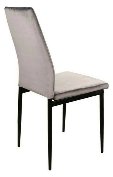 Scaun ATOM, gri/negru, stofa catifelata/metal, 44x39x93 cm