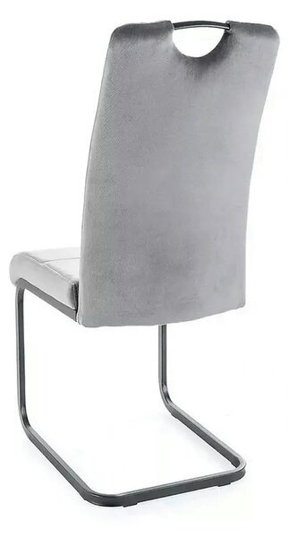 Scaun AXO, gri/negru, stofa catifelata/metal, 43x47x101 cm