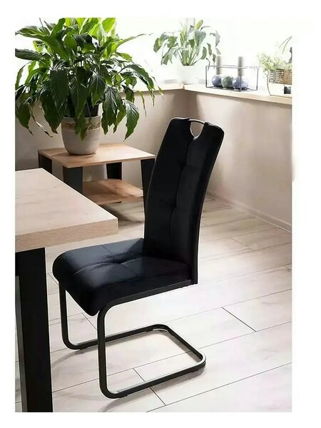 Scaun AXO, negru, stofa catifelata/metal, 43x47x101 cm