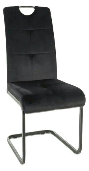 Scaun AXO, negru, stofa catifelata/metal, 43x47x101 cm