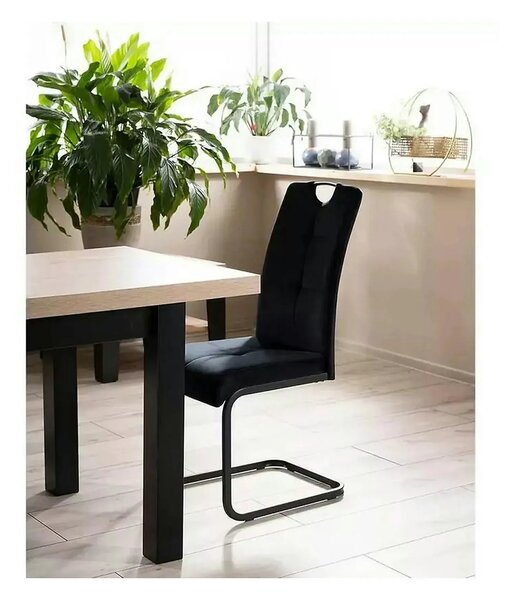 Scaun AXO, negru, stofa catifelata/metal, 43x47x101 cm