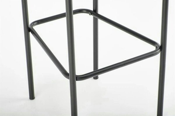Scaun bar H108, gri - Bluvel 14/negru, stofa catifelata/otel, 42x48x92
