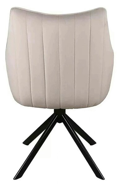 Scaun living rotativ AZALIA, gri deschis/negru, stofa catifelata/metal