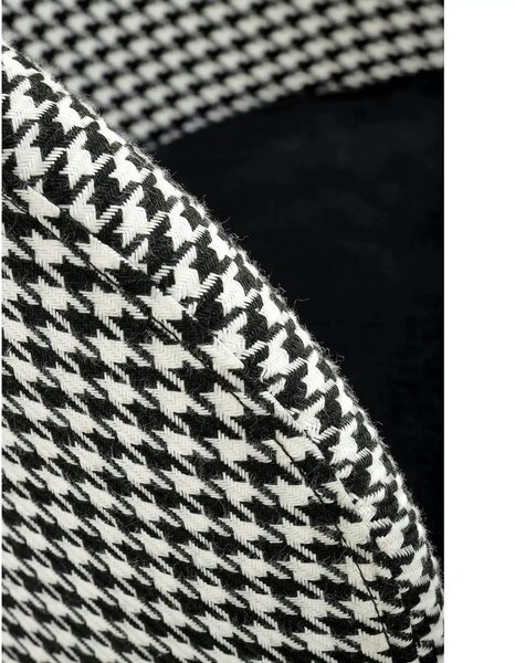 Scaun bar H113, negru/gri/auriu, stofa catifelata/otel, 47x55x85 cm
