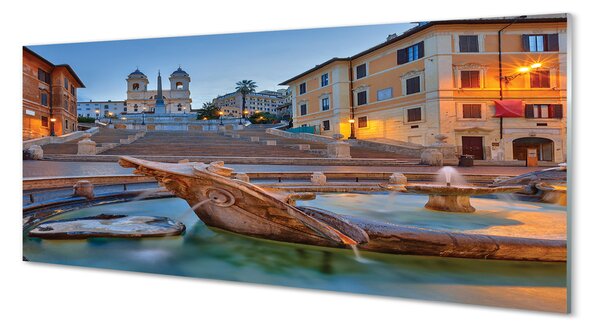 Panouri de sticlă clădiri fântână din Roma Sunset