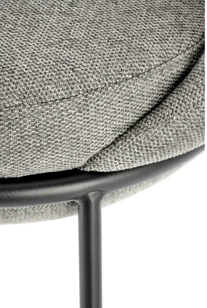 Scaun bar H118, gri/negru, stofa clasica/otel, 53x57x90 cm
