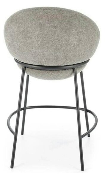 Scaun bar H118, gri/negru, stofa clasica/otel, 53x57x90 cm