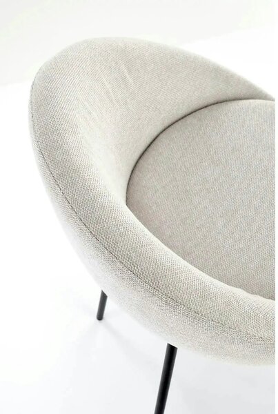 Scaun bar H118, bej deschis/negru, stofa clasica/otel, 53x57x90 cm