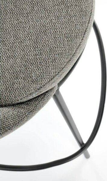 Scaun bar H118, gri/negru, stofa clasica/otel, 53x57x90 cm