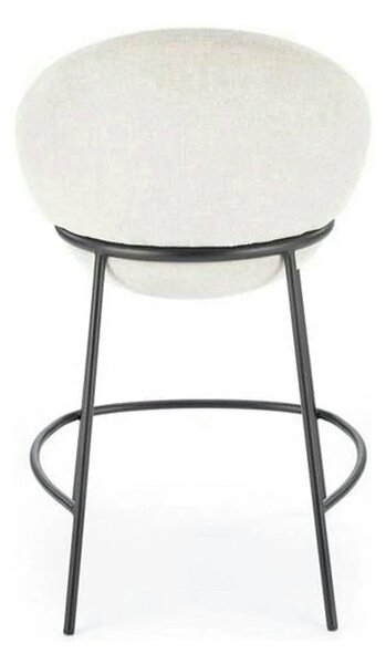Scaun bar H118, bej deschis/negru, stofa clasica/otel, 53x57x90 cm