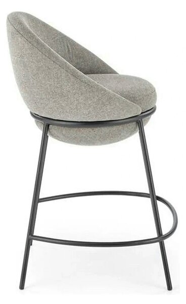 Scaun bar H118, gri/negru, stofa clasica/otel, 53x57x90 cm