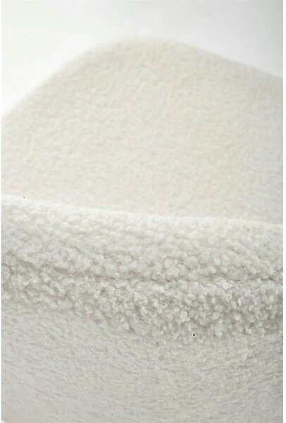 Scaun bar H119, crem/negru, stofa buclata/otel, 54x53x92 cm