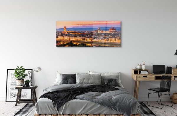 Tablouri pe sticlă Italia Panorama noapte catedrală