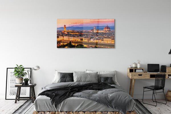 Tablouri pe sticlă Italia Panorama noapte catedrală