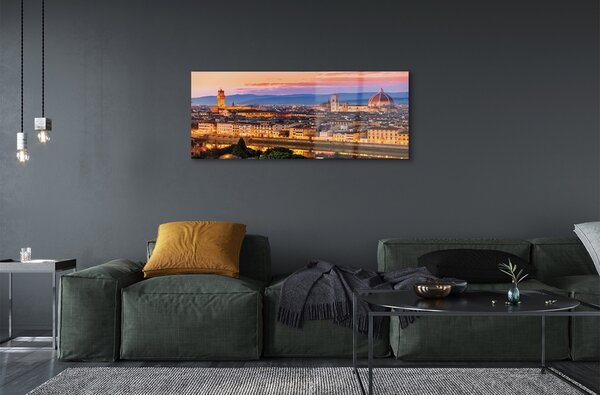 Tablouri pe sticlă Italia Panorama noapte catedrală