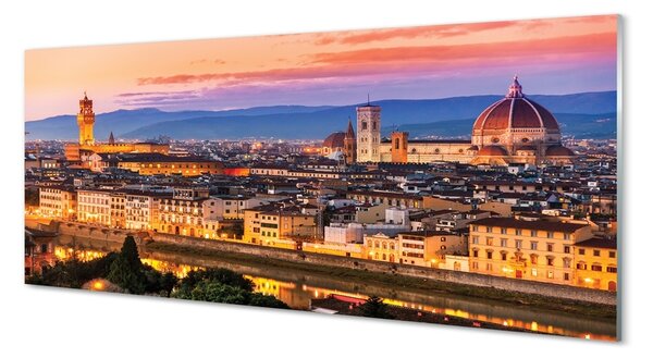 Tablouri pe sticlă Italia Panorama noapte catedrală
