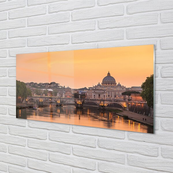 Panouri de sticlă râu Roma Sunset poduri clădiri