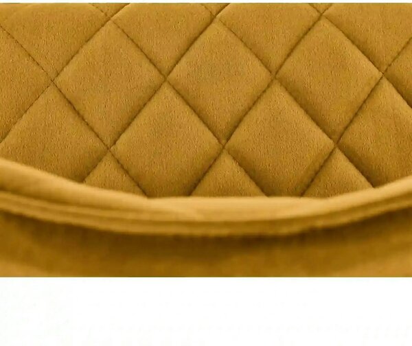 Scaun K450, galben mustar/negru, stofa catifelata/metal, 44x58x85 cm