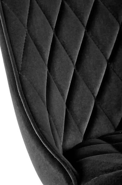 Scaun K450, negru, stofa catifelata/metal, 44x58x85 cm