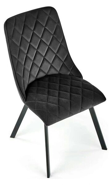Scaun K450, negru, stofa catifelata/metal, 44x58x85 cm