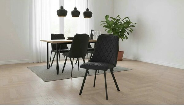 Scaun K450, negru, stofa catifelata/metal, 44x58x85 cm
