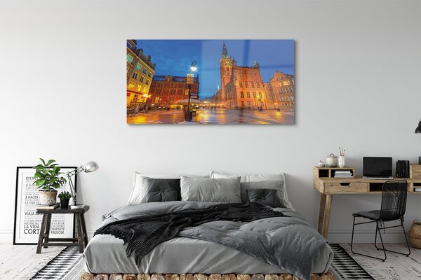 Tablouri acrilice Biserica de noapte Gdańsk Old Town