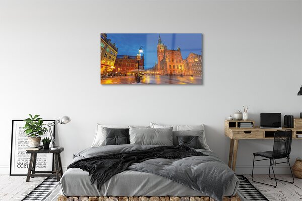 Tablouri acrilice Biserica de noapte Gdańsk Old Town