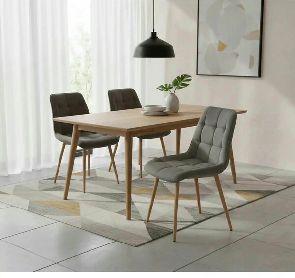 Scaun CHIC D, gri - Bluvel 14, stofa catifelata/metal, 50x58x88 cm