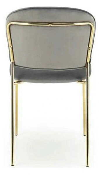 Scaun tapitat K499, gri/auriu, stofa catifelata, 47x56x85 cm