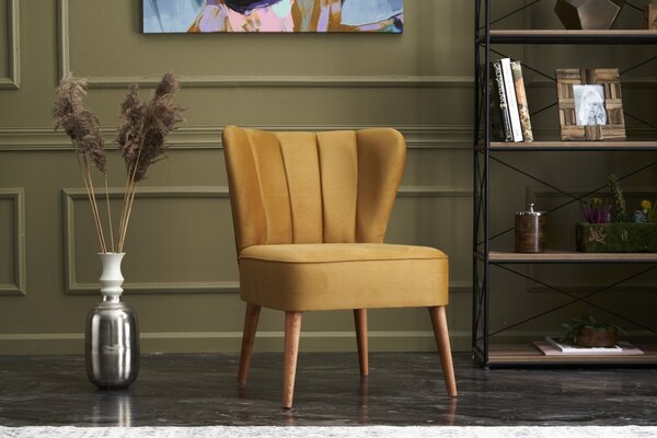Atelier Del Sofa, Fotoliu fara brate Yakup galben 65/65/80 cm