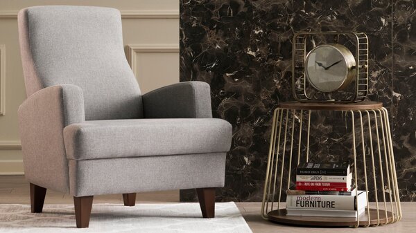 Atelier Del Sofa, Fotoliu Yamac gri deschis 76/87/91 cm