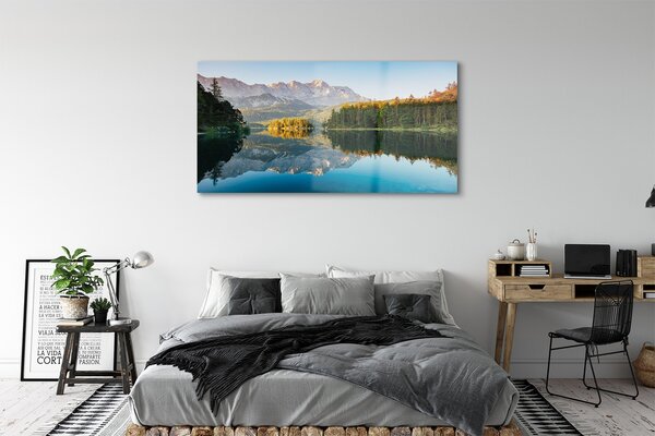 Tablouri pe sticlă Germania Munte lac de pădure