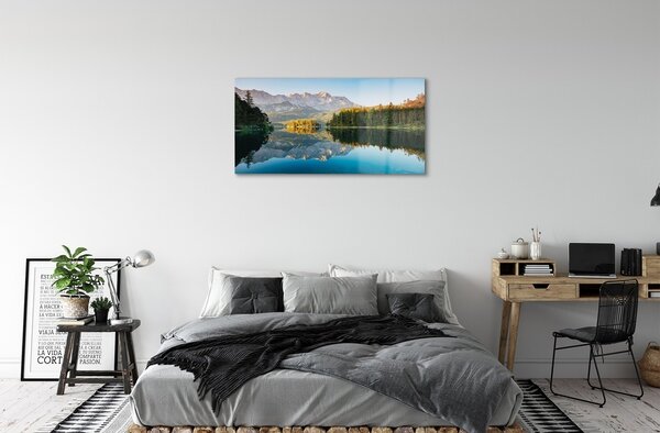Tablouri pe sticlă Germania Munte lac de pădure