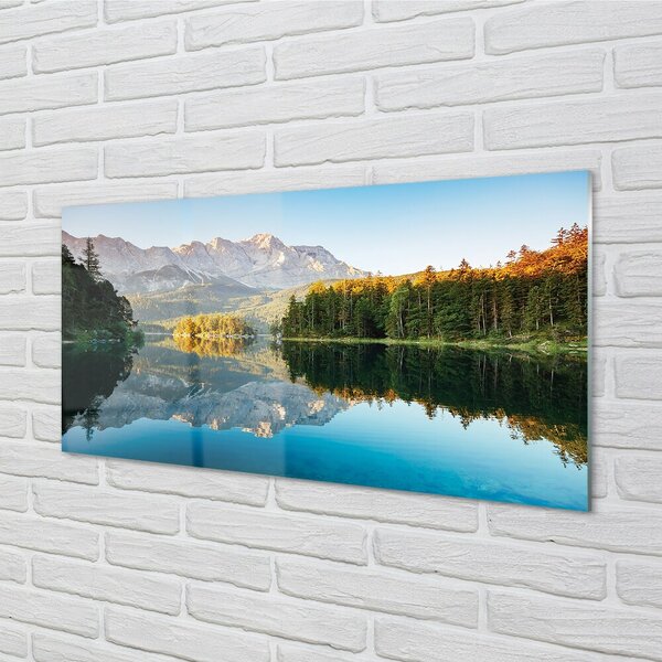Tablouri pe sticlă Germania Munte lac de pădure