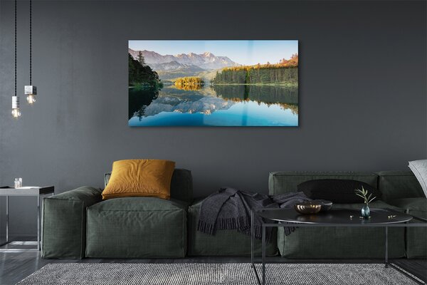 Tablouri pe sticlă Germania Munte lac de pădure