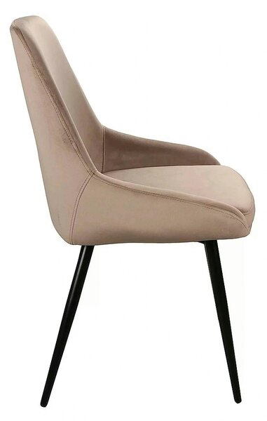 Scaun pentru living COBE, bej/negru, stofa catifelata/metal, 49x43x85