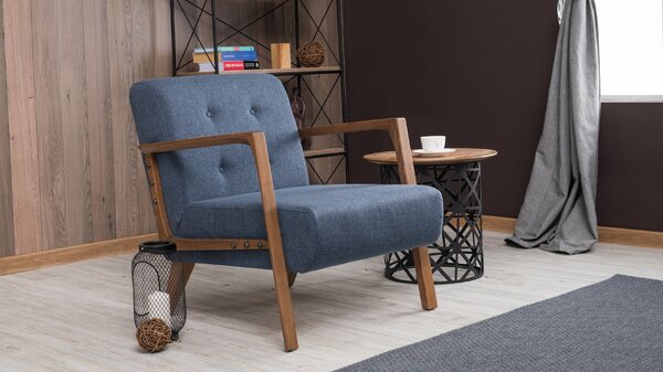 Atelier Del Sofa, Fotoliu Yunus albastru 69/83/80 cm