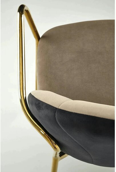 Scaun tapitat K500, bej/auriu, stofa catifelata, 53x57x80 cm