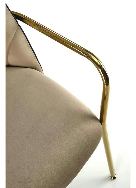 Scaun tapitat K500, bej/auriu, stofa catifelata, 53x57x80 cm
