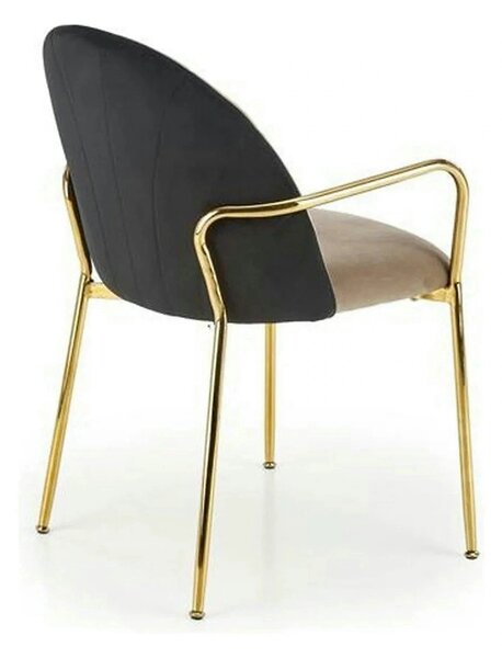 Scaun tapitat K500, bej/auriu, stofa catifelata, 53x57x80 cm