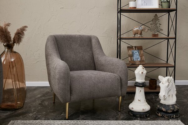 Atelier Del Sofa, Fotoliu Aergul gri-auriu 77/70/77 cm