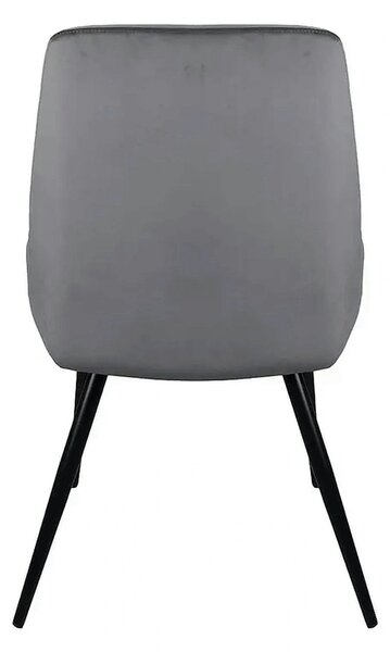 Scaun COBE, stofa catifelata gri/negru, 49x43x85 cm