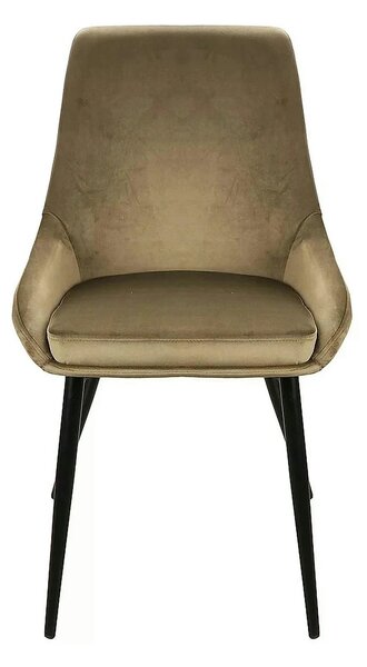 Scaun pentru living COBE, stofa catifelata verde olive/negru, 49x43x85